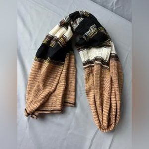 Missoni Italian Woman's Fashion Scarf Brown Black Yellow and White NEW